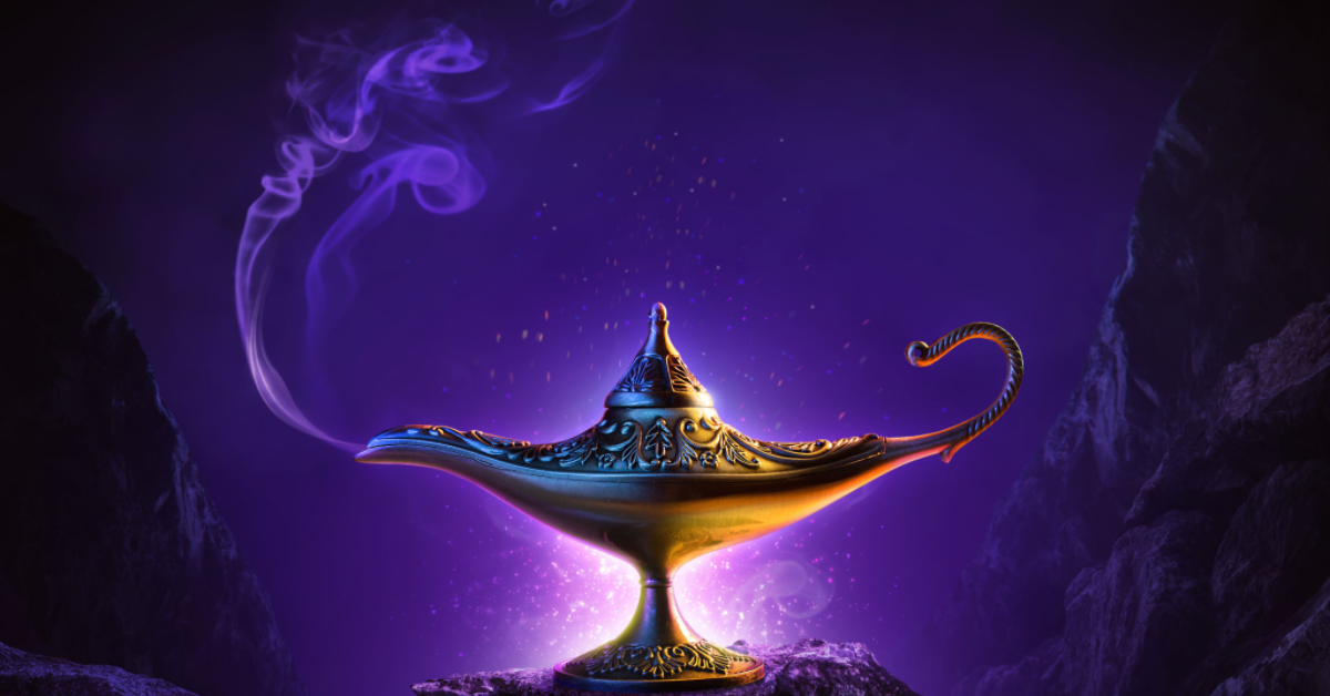Magiczna lampa Aladyna ukazana na zdjęciu jako symbol pracy z poświadomością dzieki, której Aladyn osiągnął swoje cele rozwoju osobistego.